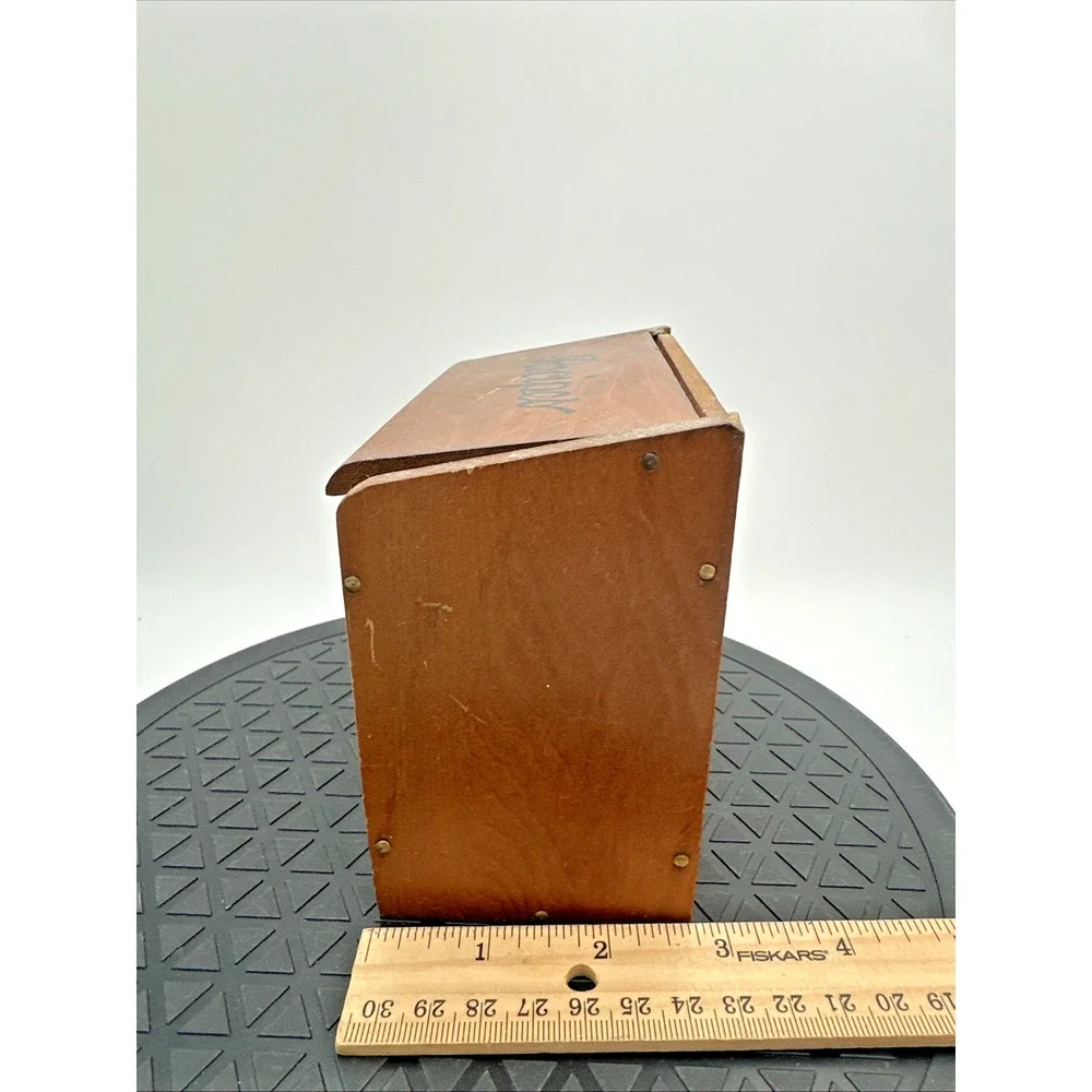 Vintage Wooden Recipes Box W/ 3D Rooster on Front in Original Box JAPAN